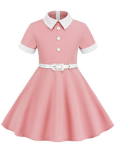 Load image into Gallery viewer, Kids Little Girls&#39; Dress Peter Pan Solid Color Cotton 1950S Vintage Dress