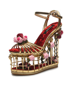 14CM Open Toe Luxury Rose Box Platform Spherical Heel Sandals Retro Shoes