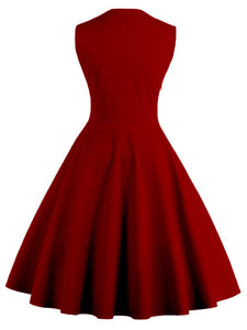 Polka Dot Square Neck Slim Fit Vintage Dress