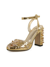 Load image into Gallery viewer, Luxurious Rivet Chunky Heel Sandals Vintage Shoes