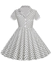 Load image into Gallery viewer, Kids Little Girls&#39; Dress Turn Down Collar Polka Dot Cotton 1950S Vintage Dress