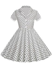 Kids Little Girls' Dress Turn Down Collar Polka Dot Cotton 1950S Vintage Dress