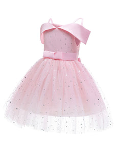 Kids Little Girls' Dress Princess Off Shoulder Birthday Christening Dress