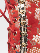 Load image into Gallery viewer, 15CM Luxury Embroidered Chunky High Heel Platform Bootie Vintage Shoes