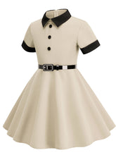 Load image into Gallery viewer, Kids Little Girls&#39; Dress Peter Pan Solid Color Cotton 1950S Vintage Dress