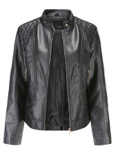 Load image into Gallery viewer, Soft Coat Long Sleeve PU Leather Motorcycle Jacket For Women
