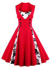 Load image into Gallery viewer, Floral Square Neck Slim Fit Vintage Dress