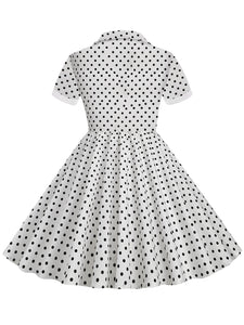 Kids Little Girls' Dress Turn Down Collar Polka Dot Cotton 1950S Vintage Dress