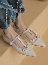 Load image into Gallery viewer, Women&#39;s Flat Heel Pointed Toe Hollow Belt Leather Vintage Shoes