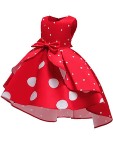 Kids Little Girls' Dress Princess Polka Dots  Birthday Christening Dress