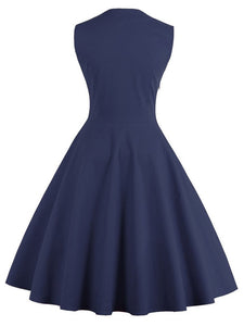 Polka Dot Square Neck Slim Fit Vintage Dress