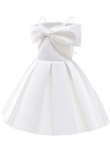 Kids Little Girls' Dress Off Shoulder Bow Birthday Christening Dress