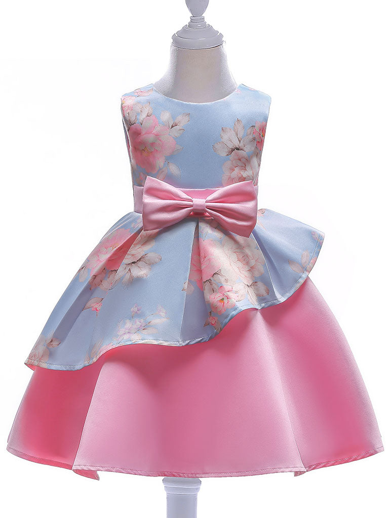 Kids Little Girls' Dress Floral Print Birthday Christening Dress