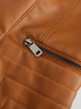 Load image into Gallery viewer, Crop Coat Long Sleeve PU Leather Motorcycle Jacket For Women