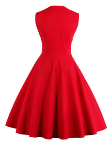 Polka Dot Square Neck Slim Fit Vintage Dress