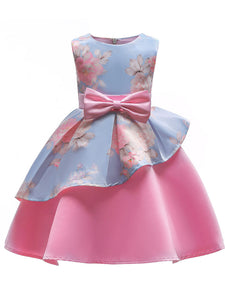 Kids Little Girls' Dress Floral Print Birthday Christening Dress