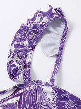 Load image into Gallery viewer, Floral Print Retro Style Strap One Piece With Bathing Suit Wrap Skirt