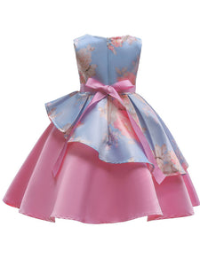 Kids Little Girls' Dress Floral Print Birthday Christening Dress