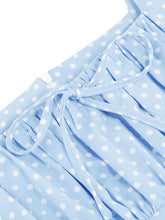 Load image into Gallery viewer, Light Blue Square Neck Polka Dot Vintage 1950S dress