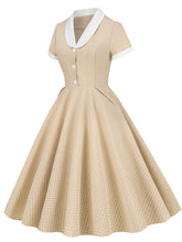 Load image into Gallery viewer, Plaid Tuxedo Collar 1950S Vintage Dress With Pockets