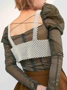 Vintage Pearl BodyChain Vest Top for Women