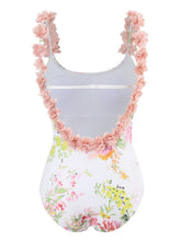 Load image into Gallery viewer, Floral Print Flower Strap One Piece With Bathing Suit Wrap Skirt