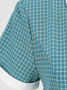 Plaid Tuxedo Collar 1950S Vintage Dress With Pockets