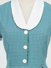 Load image into Gallery viewer, Plaid Tuxedo Collar 1950S Vintage Dress With Pockets