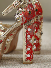 Load image into Gallery viewer, 14CM Platform Luxury Flower Chunky Heels Sandals Retro Shoes