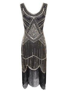 2 Colors 1920s Sequined Flapper Gatsby Dress