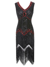 Load image into Gallery viewer, Dark Green 1920s Sequined Flapper Dress