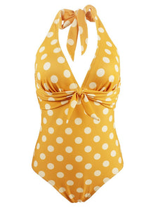 Sexy Vintage Style Dots One Piece Bikini