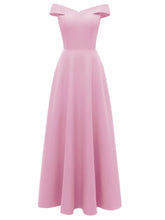 Load image into Gallery viewer, Pink 1950s Off Shoulder Vintage Maxi Dress