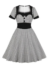 Load image into Gallery viewer, 
Queen Collar Plaid 1950s Vintage Dress 