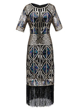 Load image into Gallery viewer, 1920S Fringed Sequin Flapper Dress