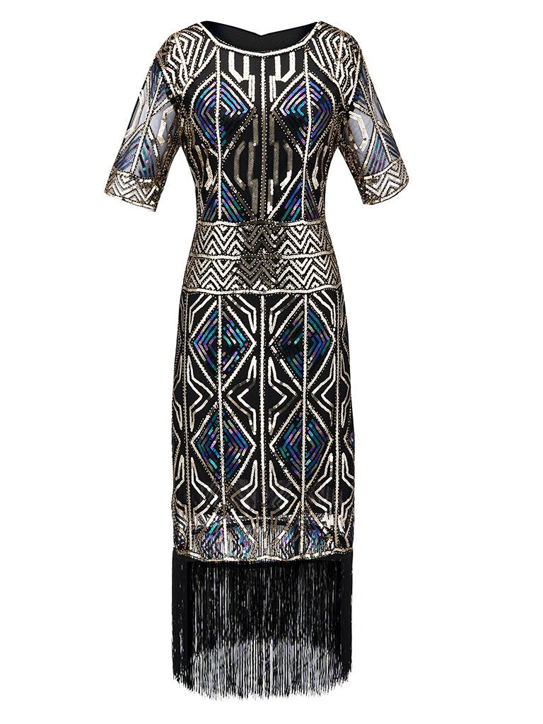 1920S Fringed Sequin Flapper Dress