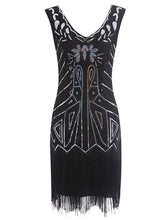 Load image into Gallery viewer, 5Color 1920S Sequined Fringe Gatsby Flapper Dress