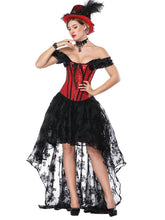 Load image into Gallery viewer, Gothic Costume Halloween Red Strapless Asymmetrical Skirt And Corset