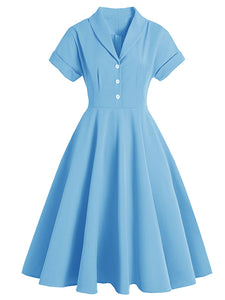 Why Women Kill Beth Ann Sytle 1960s Turn Collar Swing Dress