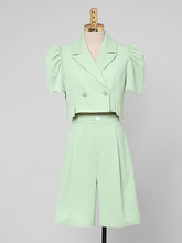 Load image into Gallery viewer, 2PS Light Green 1940S Vintage Classic Top And Pant Suit