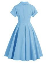 Load image into Gallery viewer, Why Women Kill Beth Ann Sytle 1960s Turn Collar Swing Dress