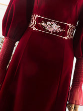 Load image into Gallery viewer, Embroidered Lantern Sleeve Vintage Little Red Dress