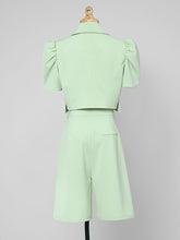 Load image into Gallery viewer, 2PS Light Green 1940S Vintage Classic Top And Pant Suit