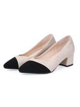 Load image into Gallery viewer, Women&#39;s Heel Chunky Heel Pointed Toe TU Leather
