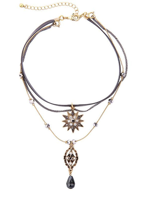 1950S Star Crystal Choker Vintage Necklace