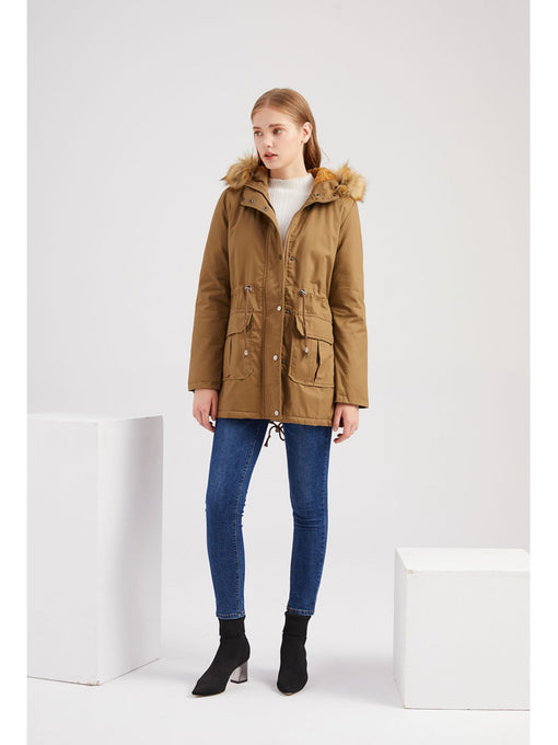 Women's Coat Street Daily Winter Plush Long Coat Solid Color Oversized Fur Warm Coat 