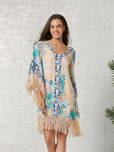 Load image into Gallery viewer, Women&#39;s Boho Dress Fringe Floral Printed Midi Length Dress