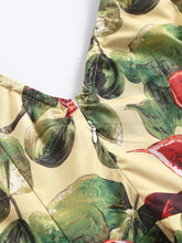 Load image into Gallery viewer, Fig Print V Neck 1950S Vintage Dress
