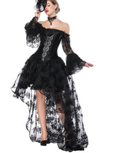 Load image into Gallery viewer, Gothic Costume Halloween Black Strapless Asymmetrical Skirt And Corset