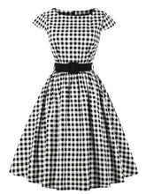 Load image into Gallery viewer, 1950s Plaid With Belt Vintage Dress